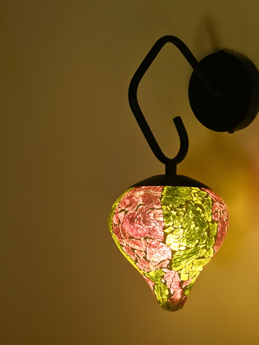 

Afast Green & Pink Textured Glass Contemporary Abstract Shaped Wall Lamp