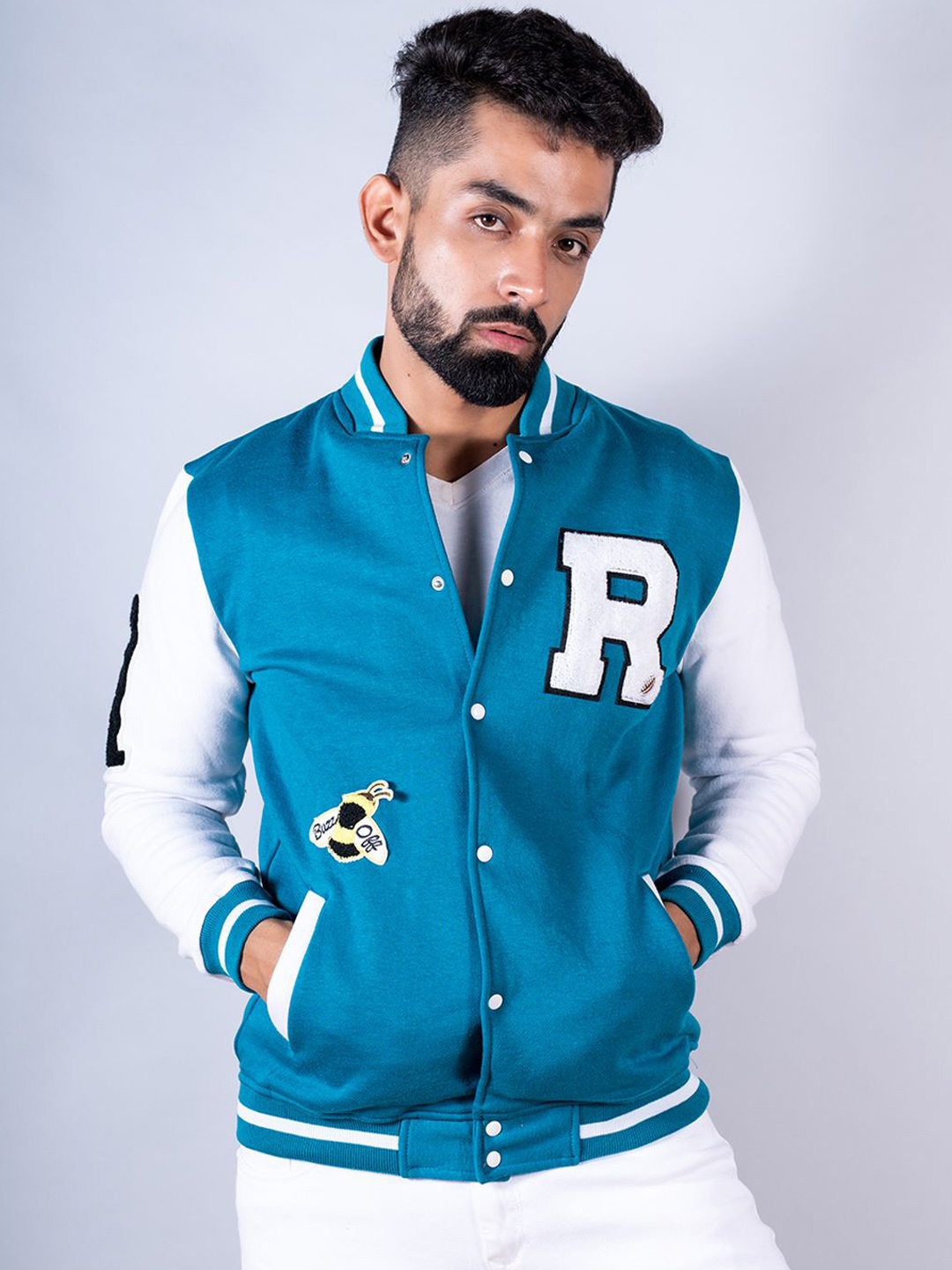 

Tistabene Men Varsity Jacket, Teal