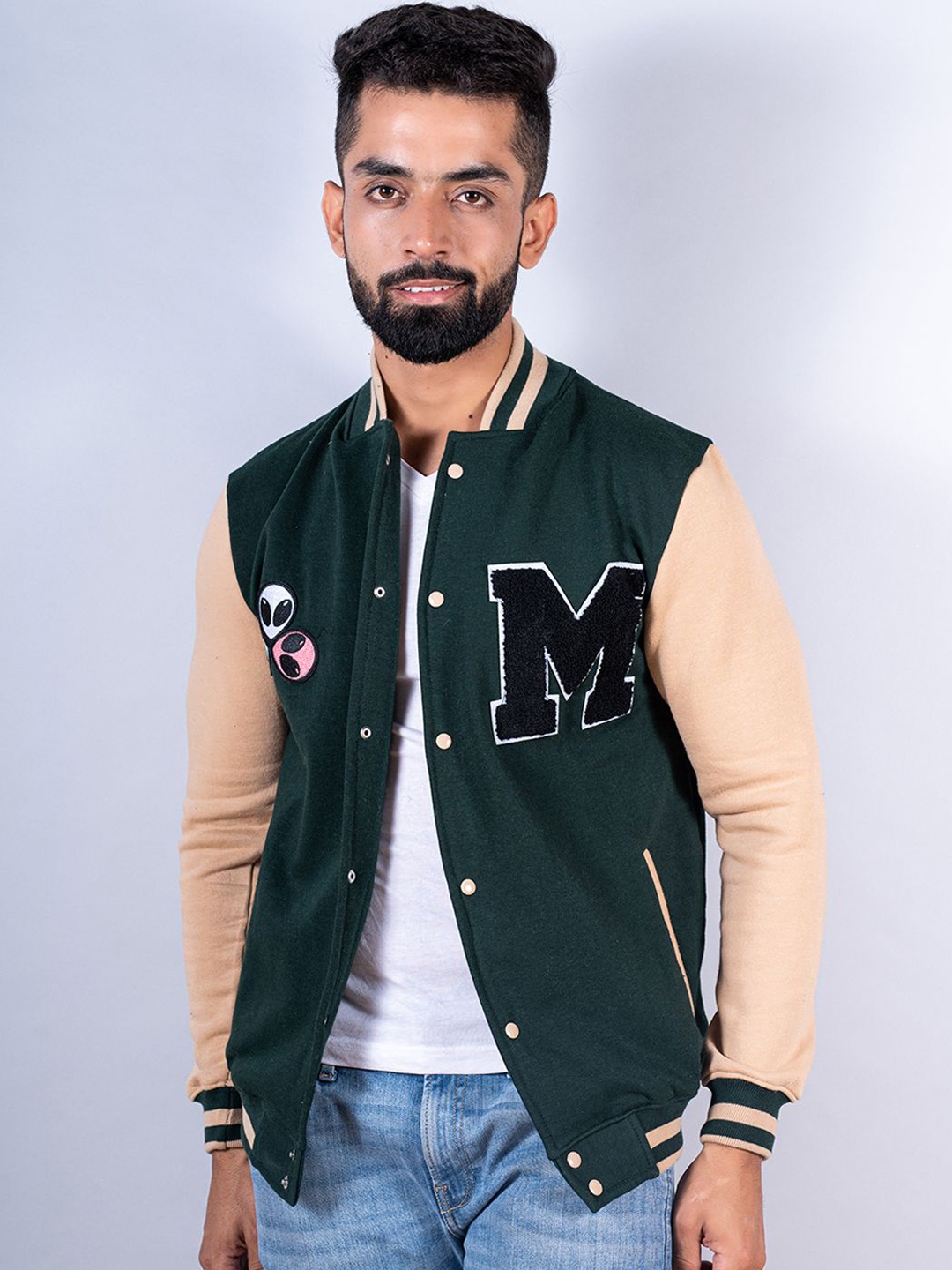 

Tistabene Men Varsity Jacket, Green