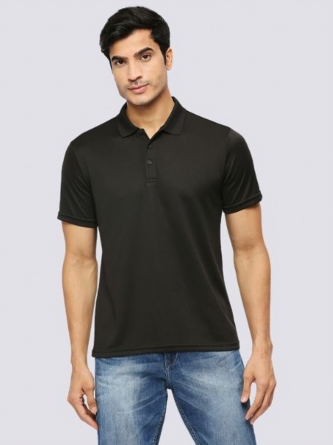 

playR Men Dri-FIT Solid Polo Collar T-shirt, Black