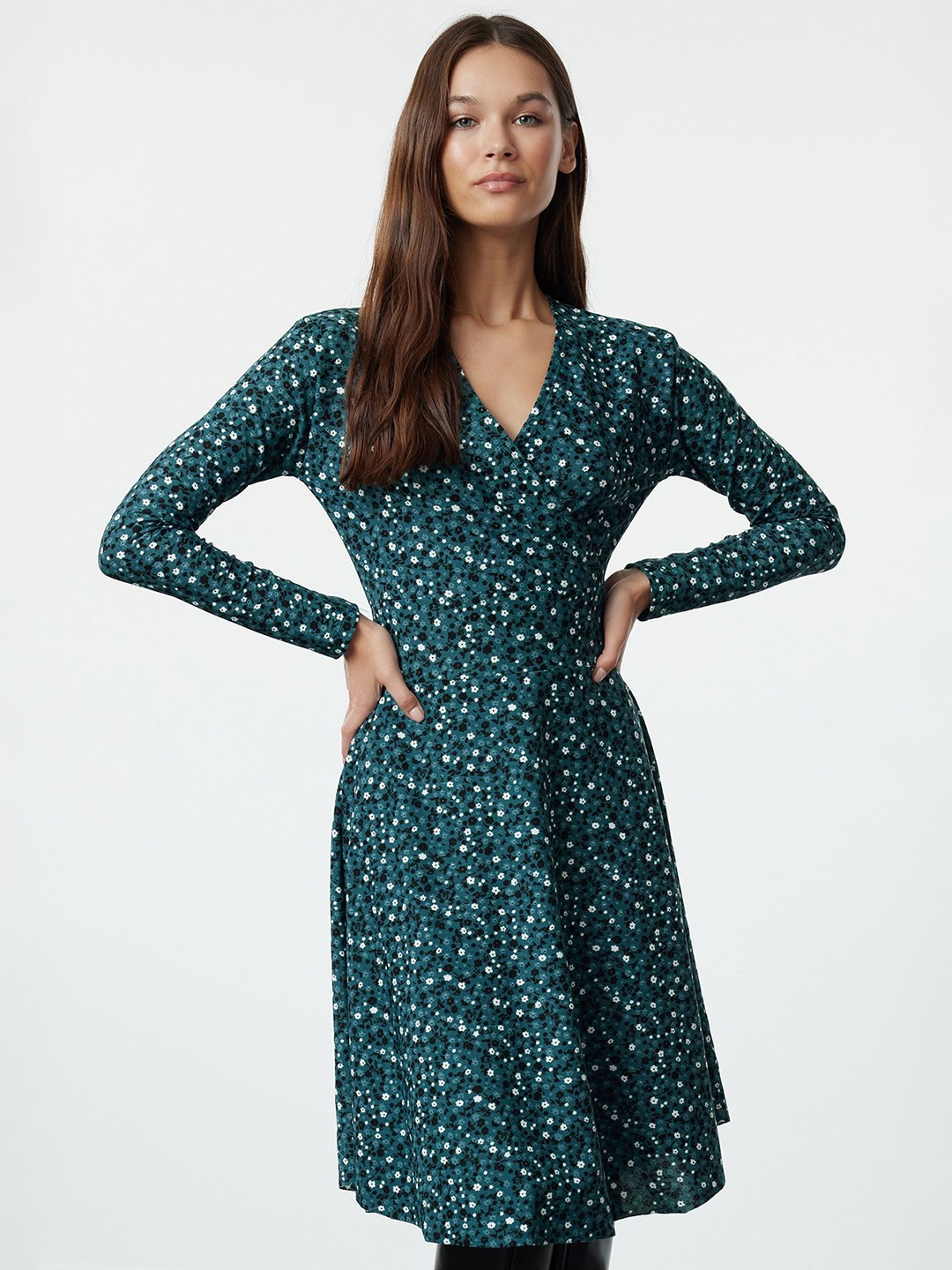 

Trendyol Polka Dot Print Fit & Flare Dress, Green