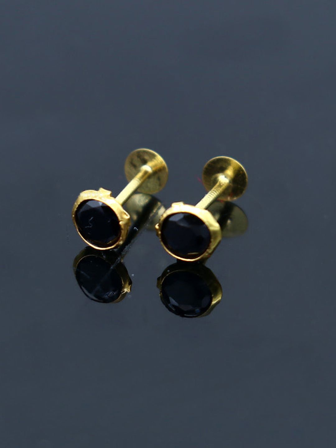 

FIMBUL Classic Stainless Steel Antique Crystals Stone Studded Earrings, Gold