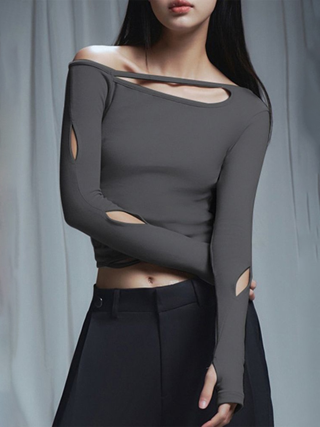 

LULU & SKY Crop Top, Grey