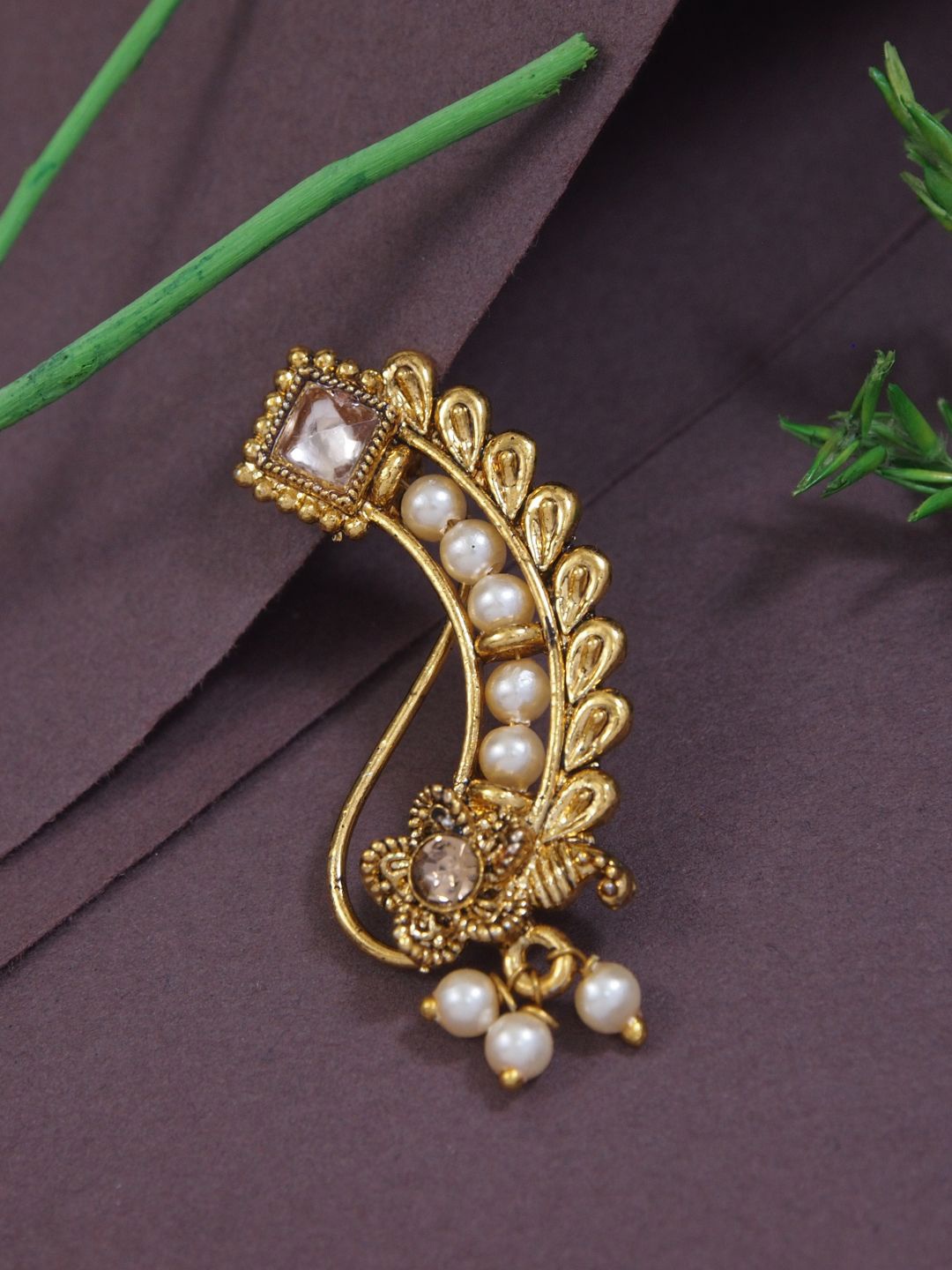 

I Jewels Gold Plated Beaded Ring Nosepin