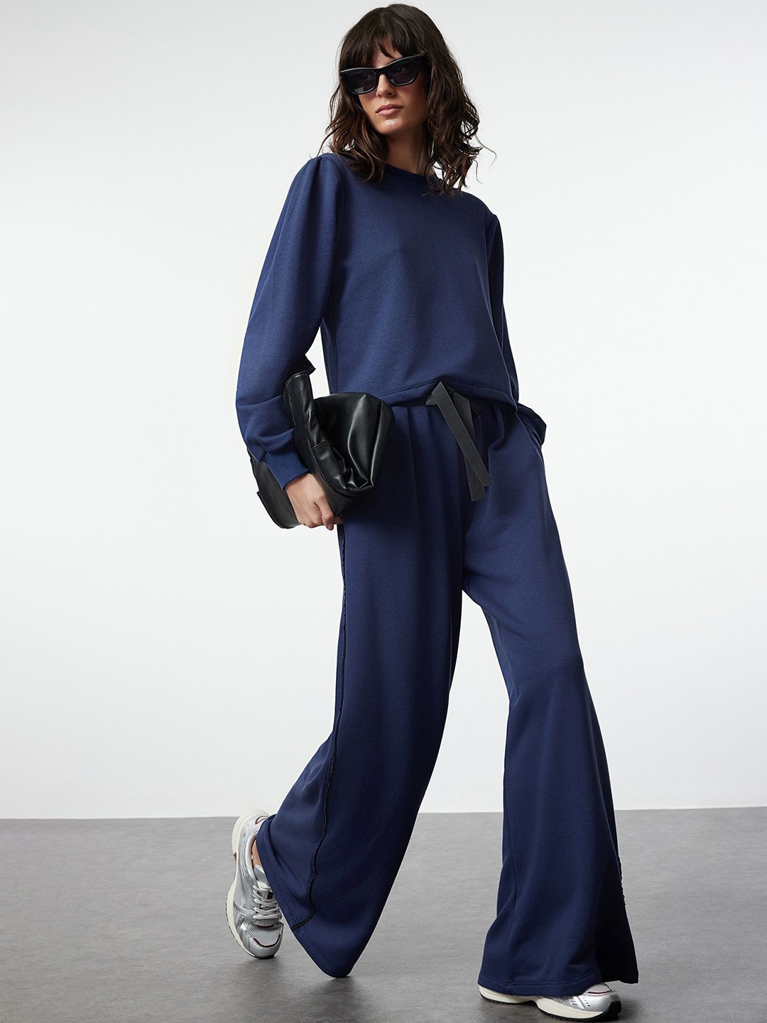 

Trendyol Long Sleeves Sweatshirt With Trouser, Blue