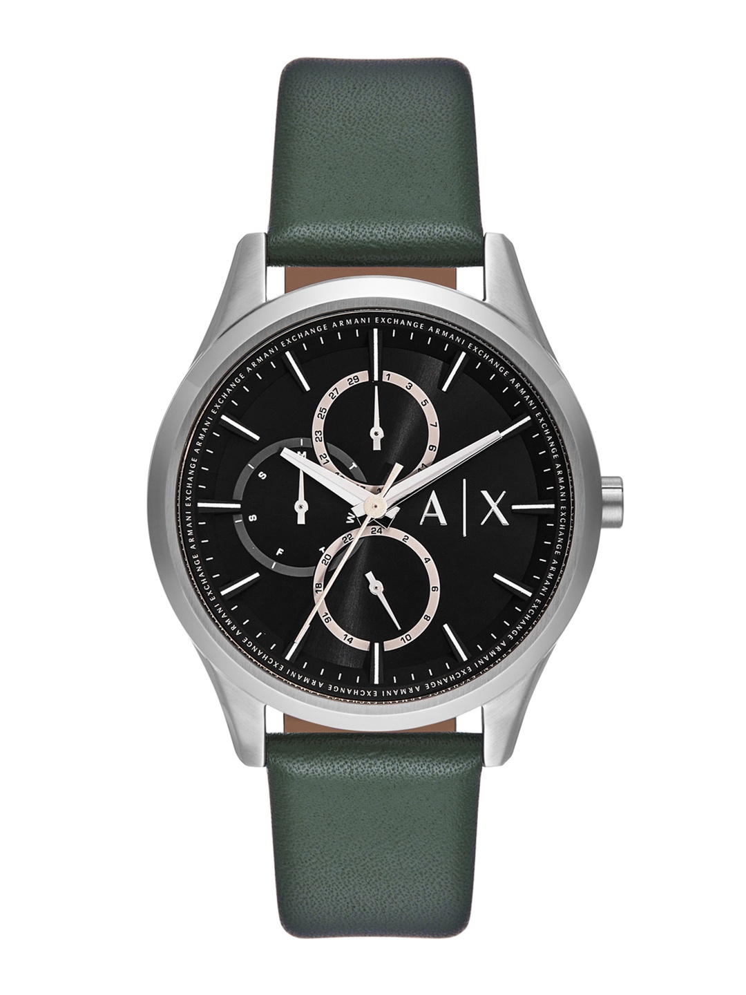 

Armani Exchange Men Leather Analogue Watch AX1883I-Green, Black