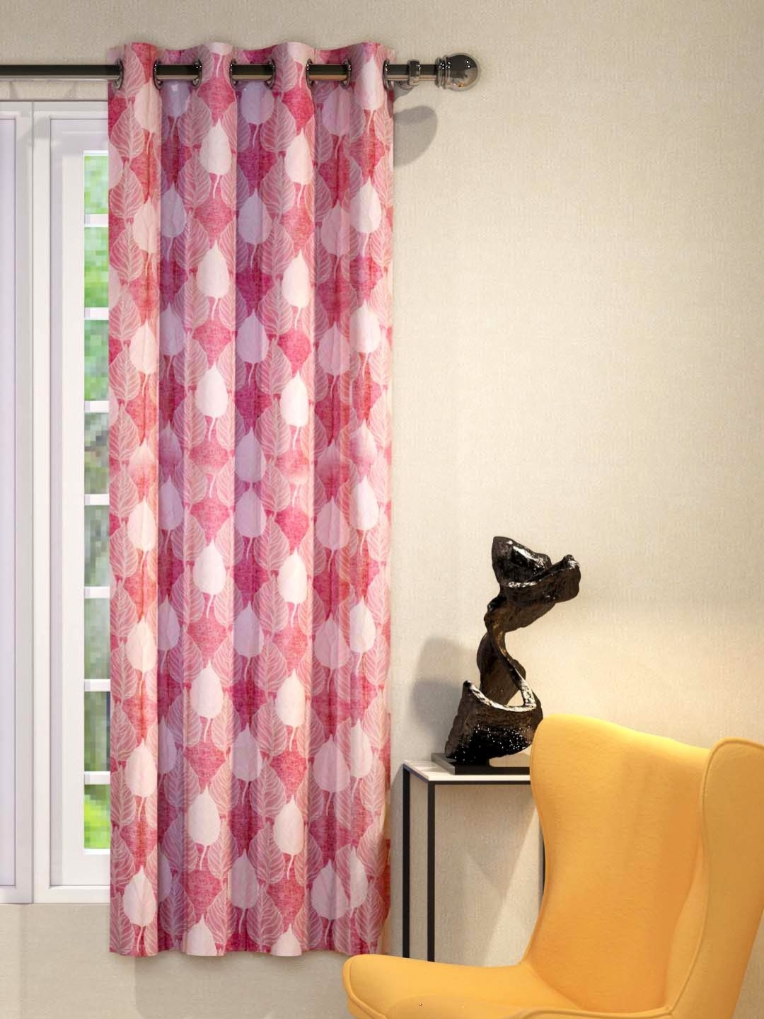 

Aura Pink & White Floral Window Curtain