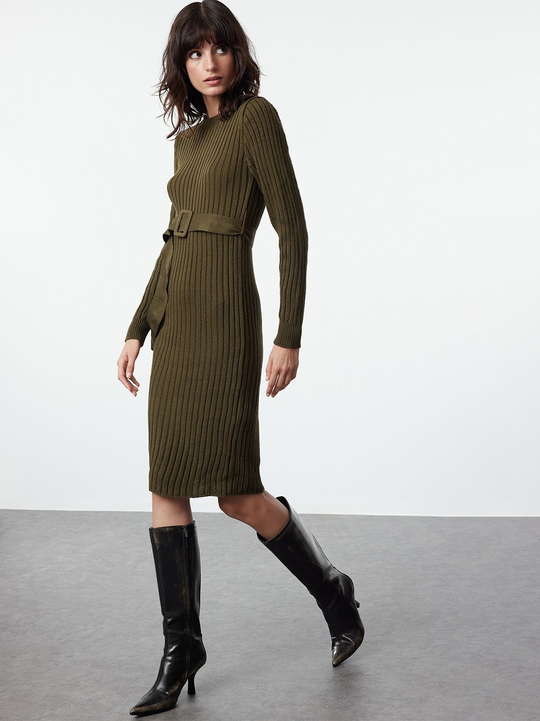 

Trendyol Striped Sheath Dress, Na