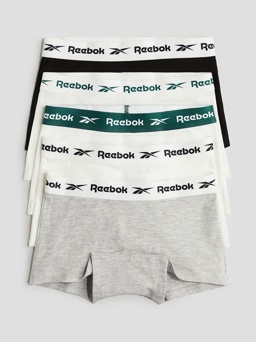 

H&M x Reebok Girls Pack Of 5 Boxer-Style Briefs, White