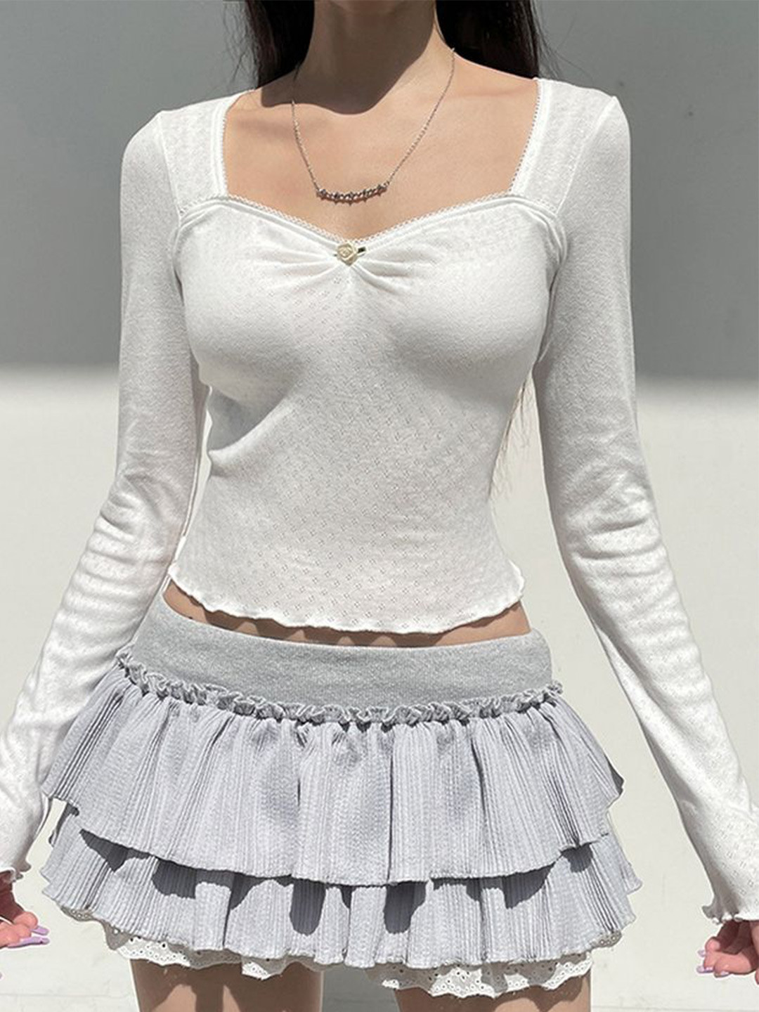 

LULU & SKY Cotton Crop Top, White