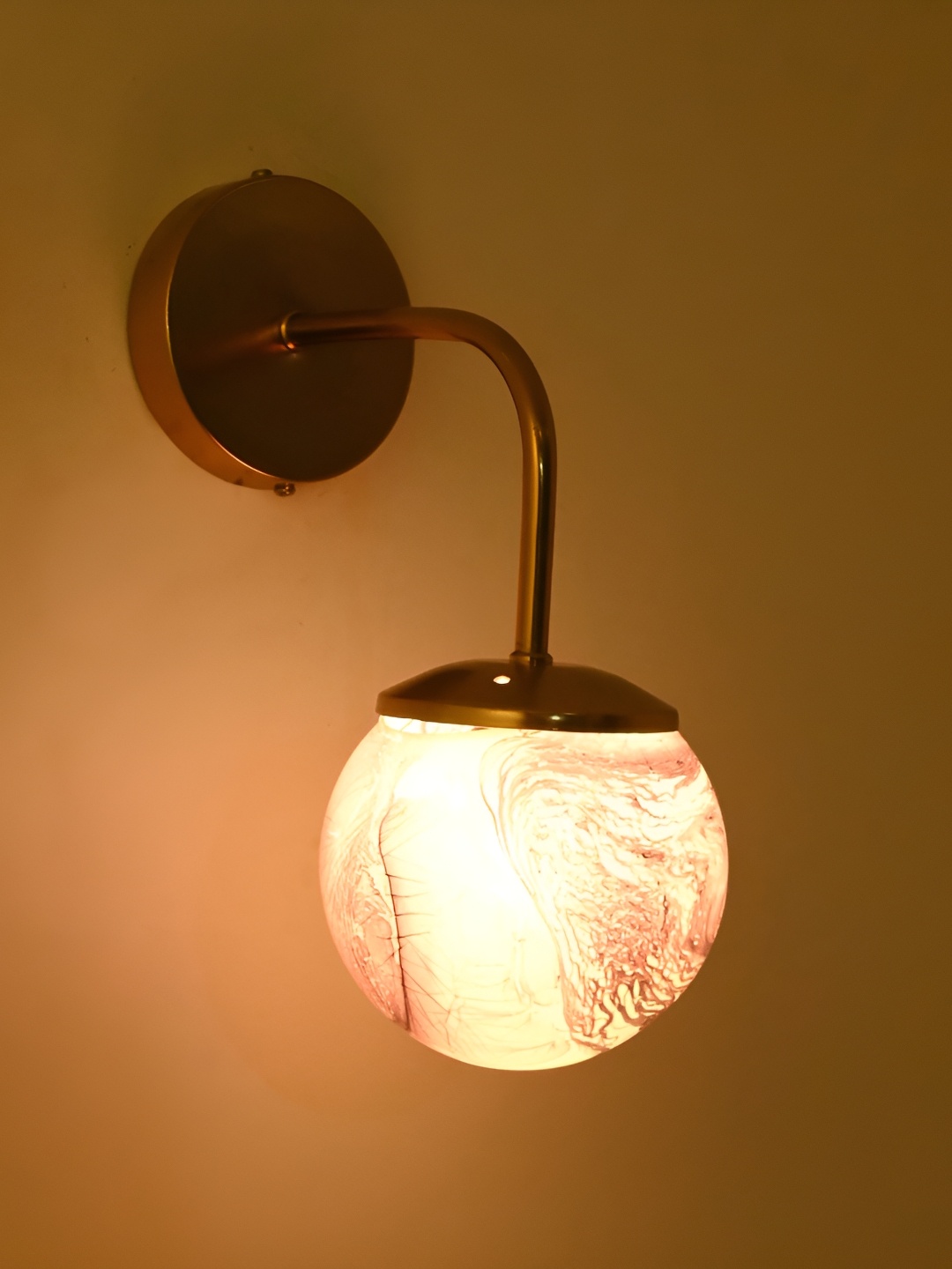 

Afast Black & White Abstract Printed Glass Contemporary Spherical Shaped Wall Lamp