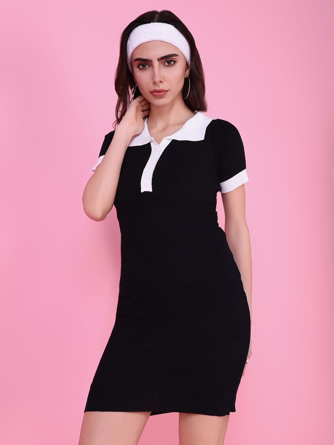 

SHOWOFF Women Self Design Bodycon Dress, Black