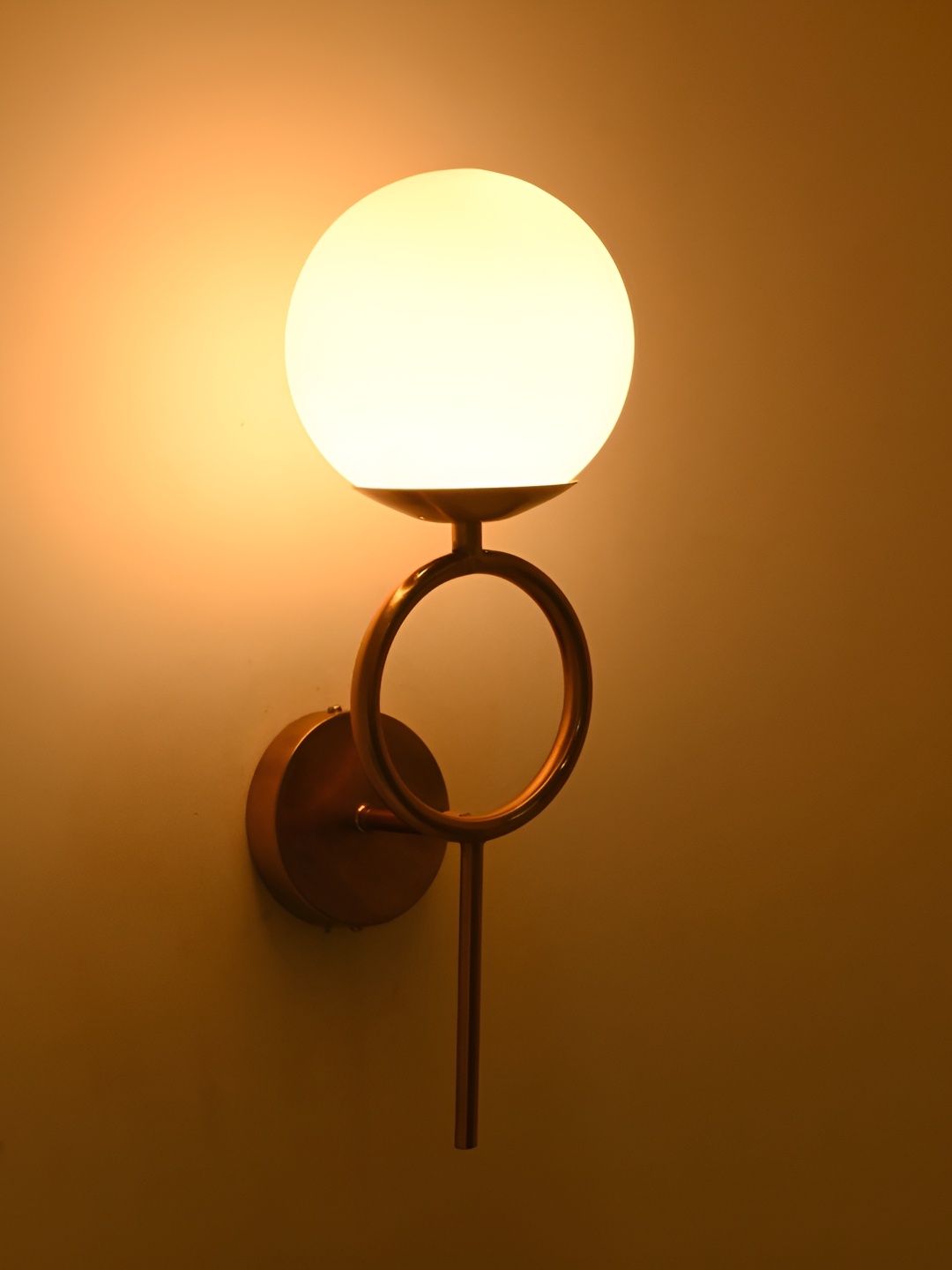 

Afast White & Gold Toned Glass Contemporary Spherical Shaped Wall Lamp