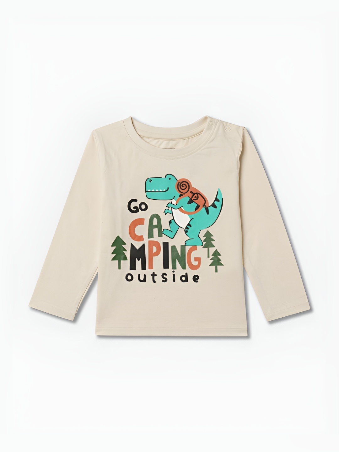 

R&B Boys Graphic Printed Round Neck Cotton T-shirt, Beige