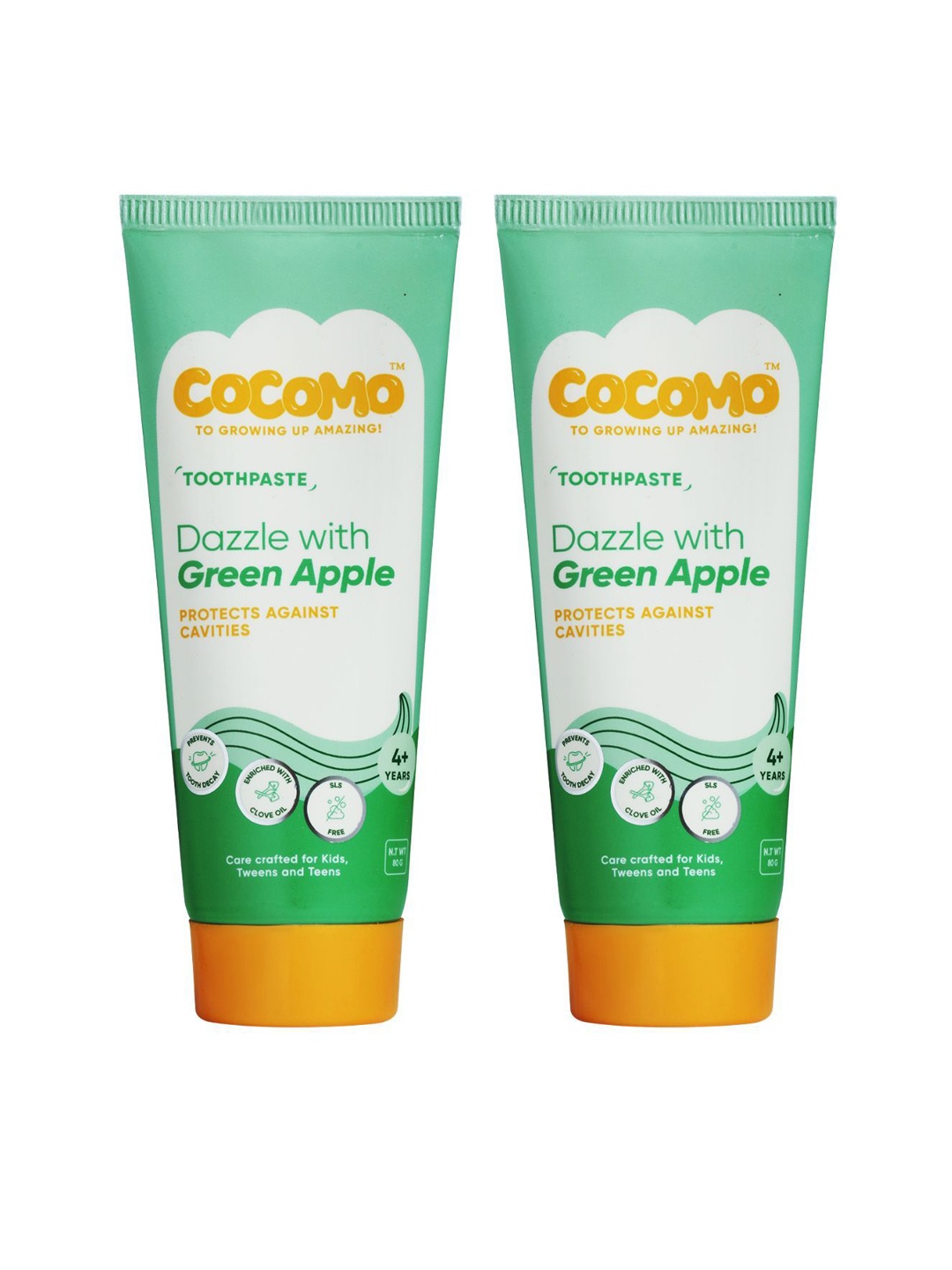 

COCOMO Set Of 2 Dazzle With Green Apple Toothpaste Protects Cavities - 80g Each