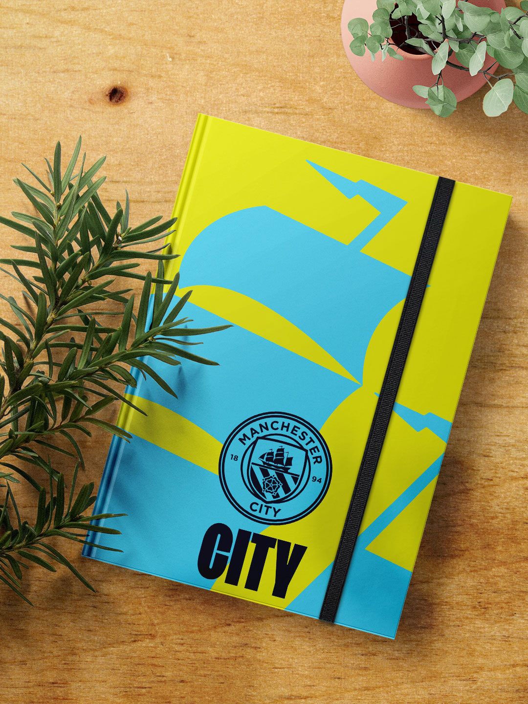 

FanCode Manchester City Ship Printed Hard Cover A5 Ruled Notebook, Blue