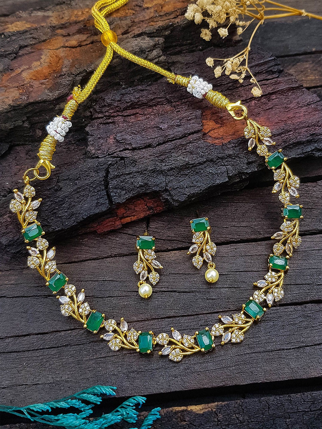 

GRIIHAM Gold-Plated CZ Studded Jewellery Set