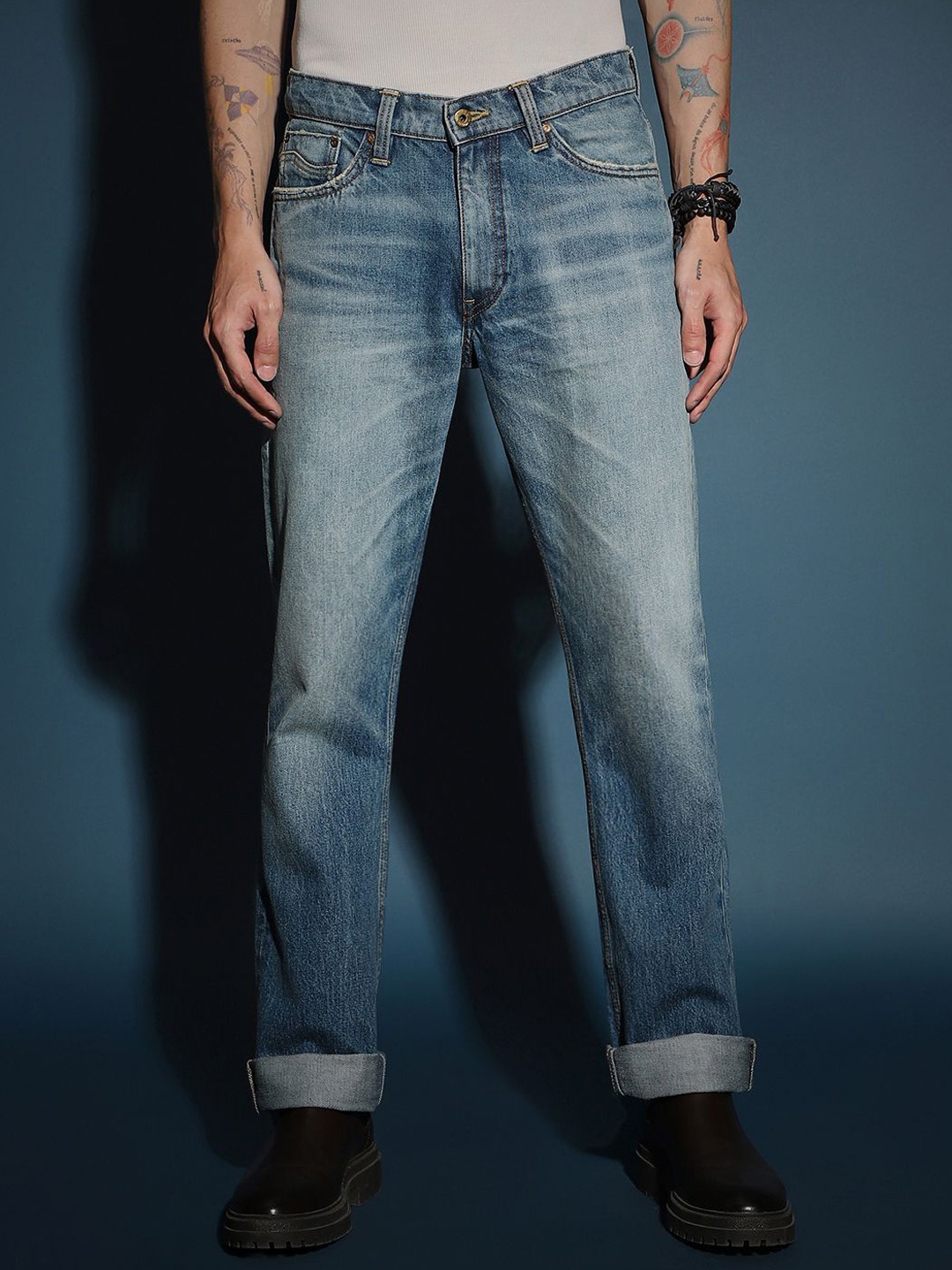 

Lee Men Rodeo Straight Fit Heavy Fade Jeans, Blue