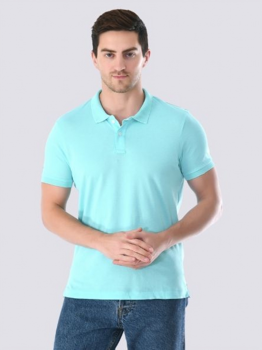 

playR Men Dri-FIT Solid Polo Collar Cotton T-shirt, Blue