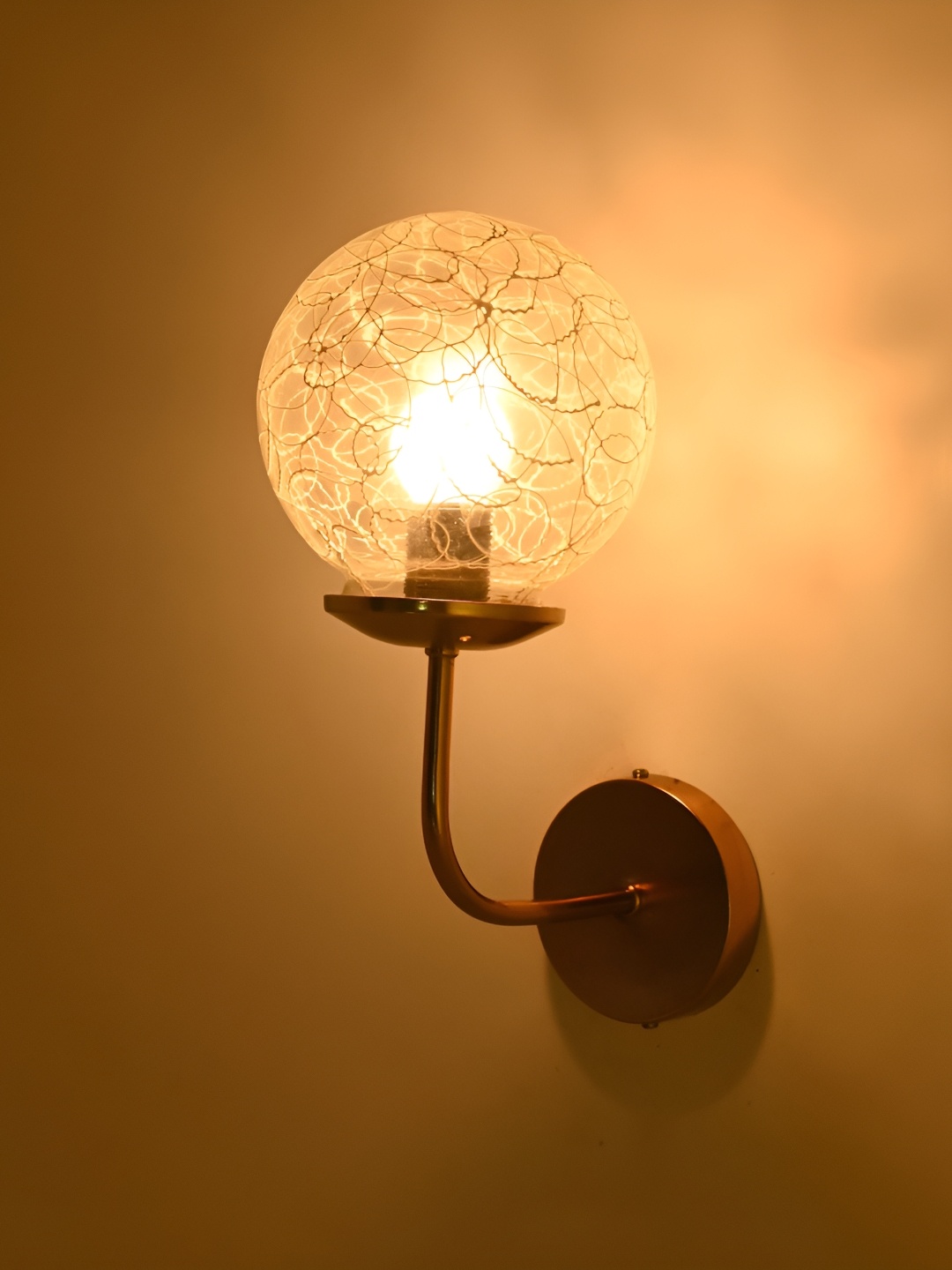 

Afast White & Black Abstract Printed Glass Contemporary Spherical Shaped Wall Lamp