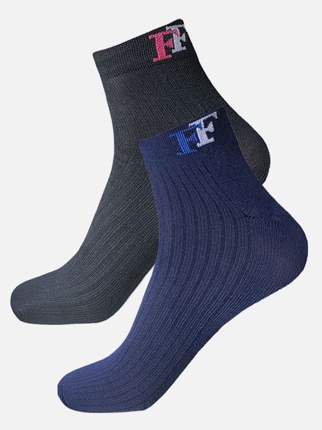 

FIMS Men Pack Of 2 Ankle-Length Socks, Black