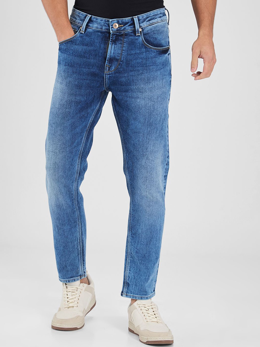 

SPYKAR Men Slim Fit Light Fade Stretchable Mid Rise Jeans, Blue