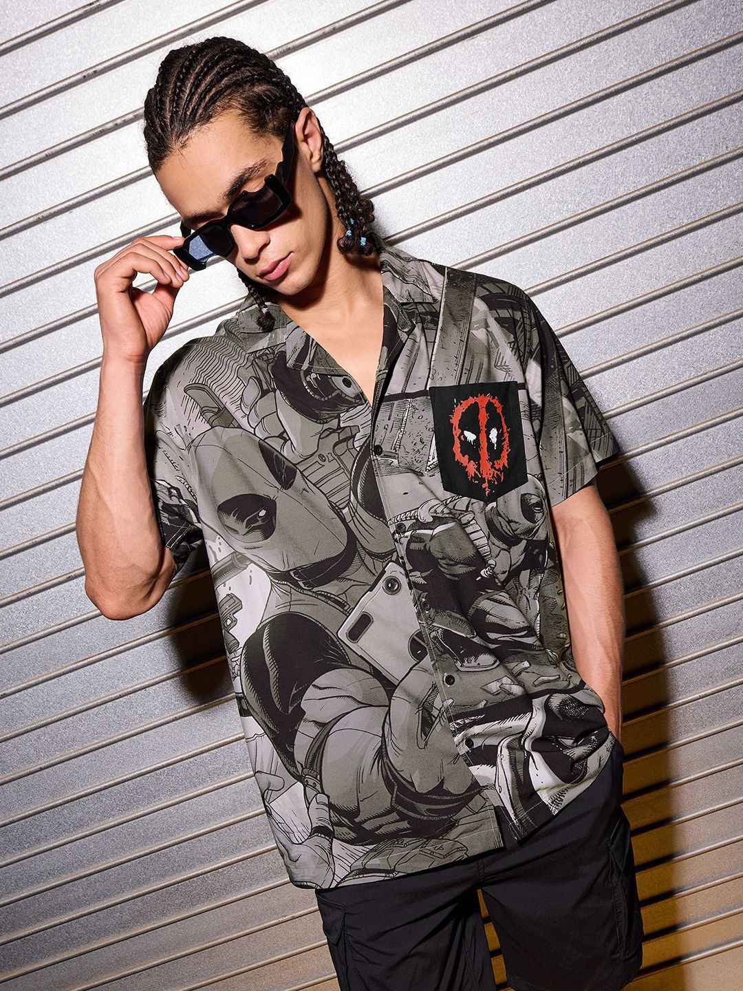 

The Souled Store Men Opaque Printed Casual Shirt, Black