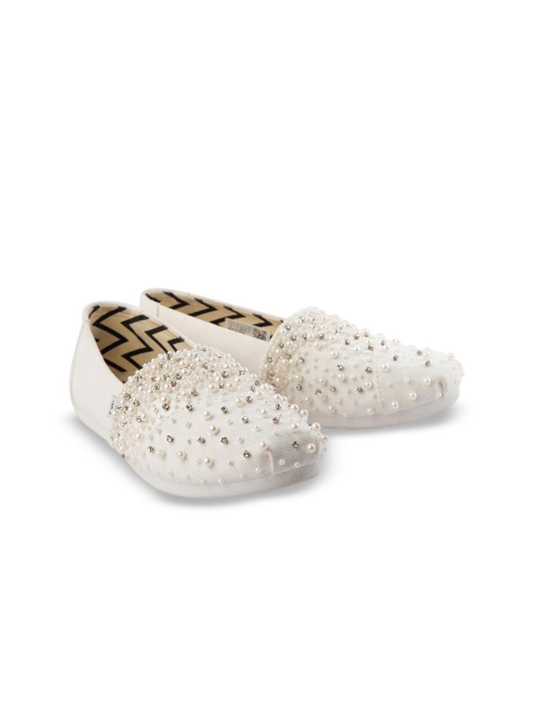 

TOMS Women Textured Slip-On Sneakers, White