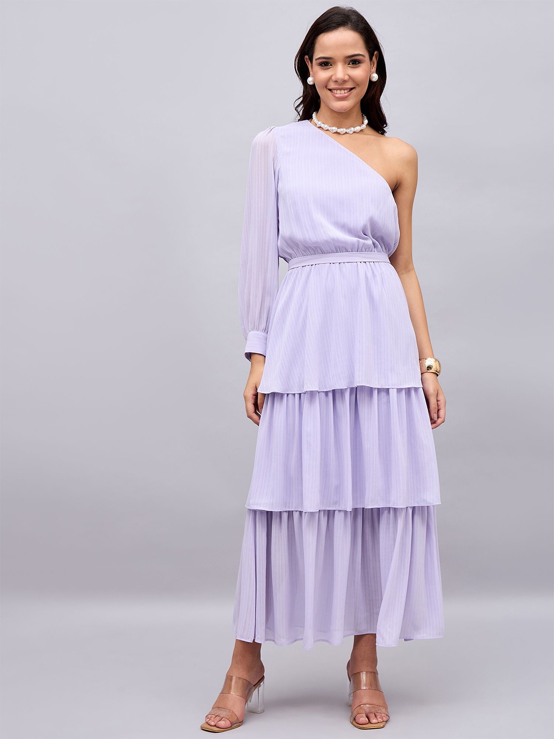 

STYLE BLUSH One Shoulder Maxi Party Dress, Lavender