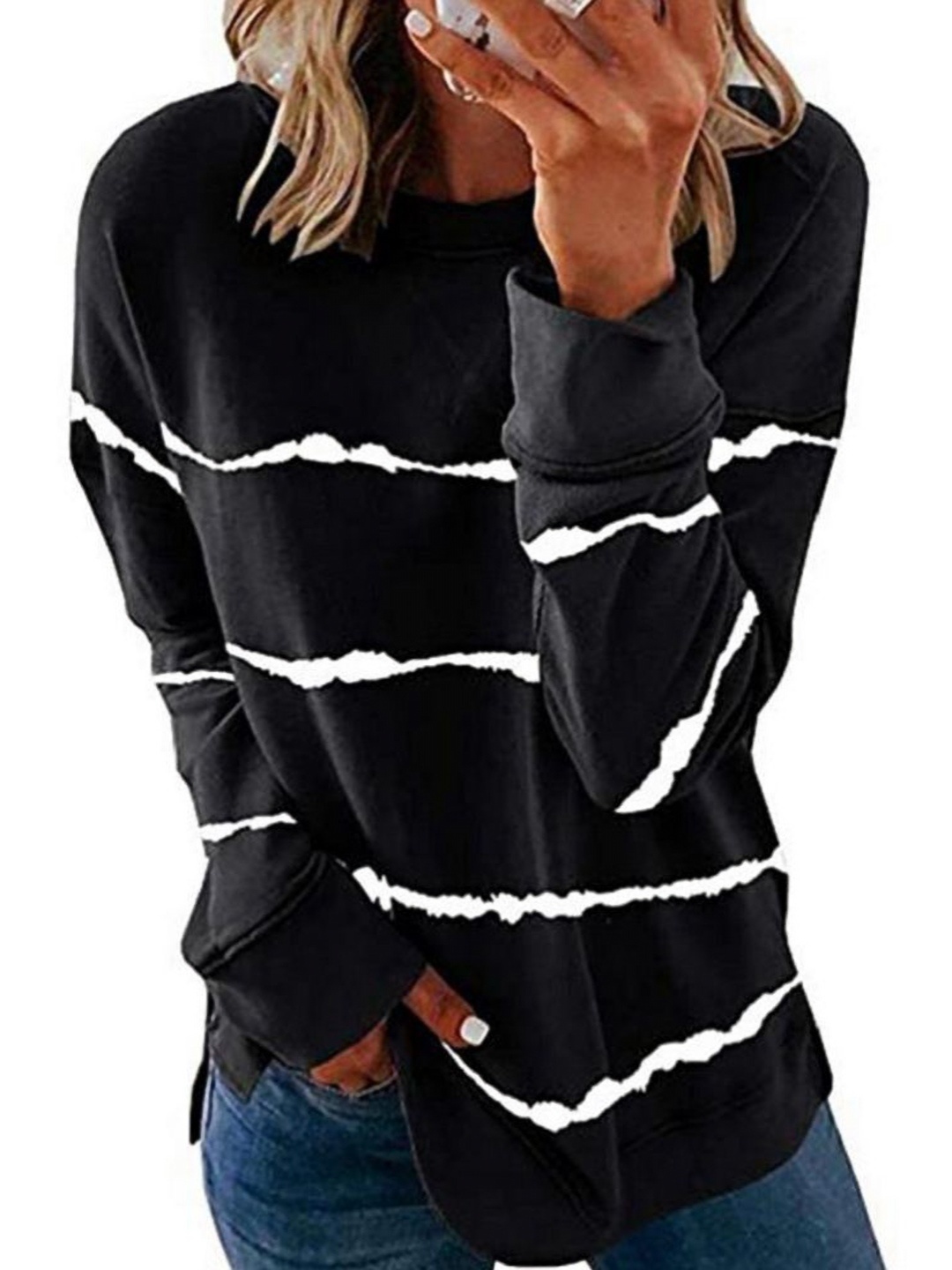 

StyleCast Women Solid Round Neck T-shirt, Black