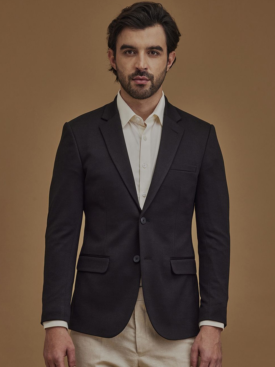 

Neumen Slim-Fit Single Breasted Formal Blazer, Black