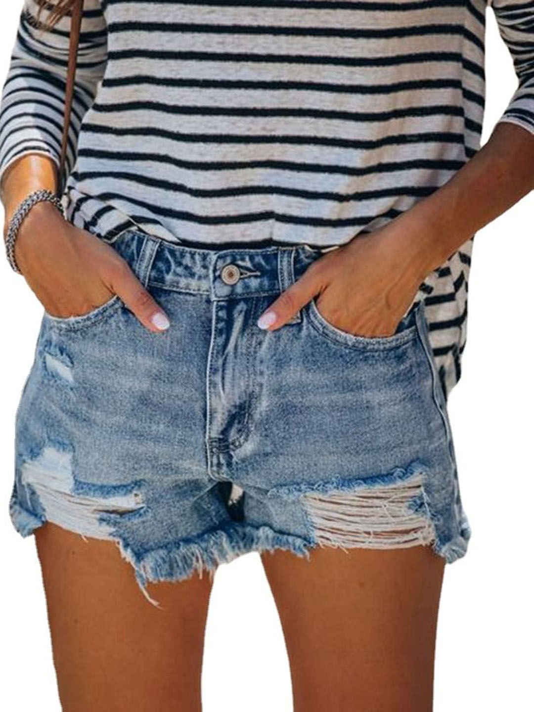 

StyleCast Solid Women Denim Shorts, Blue