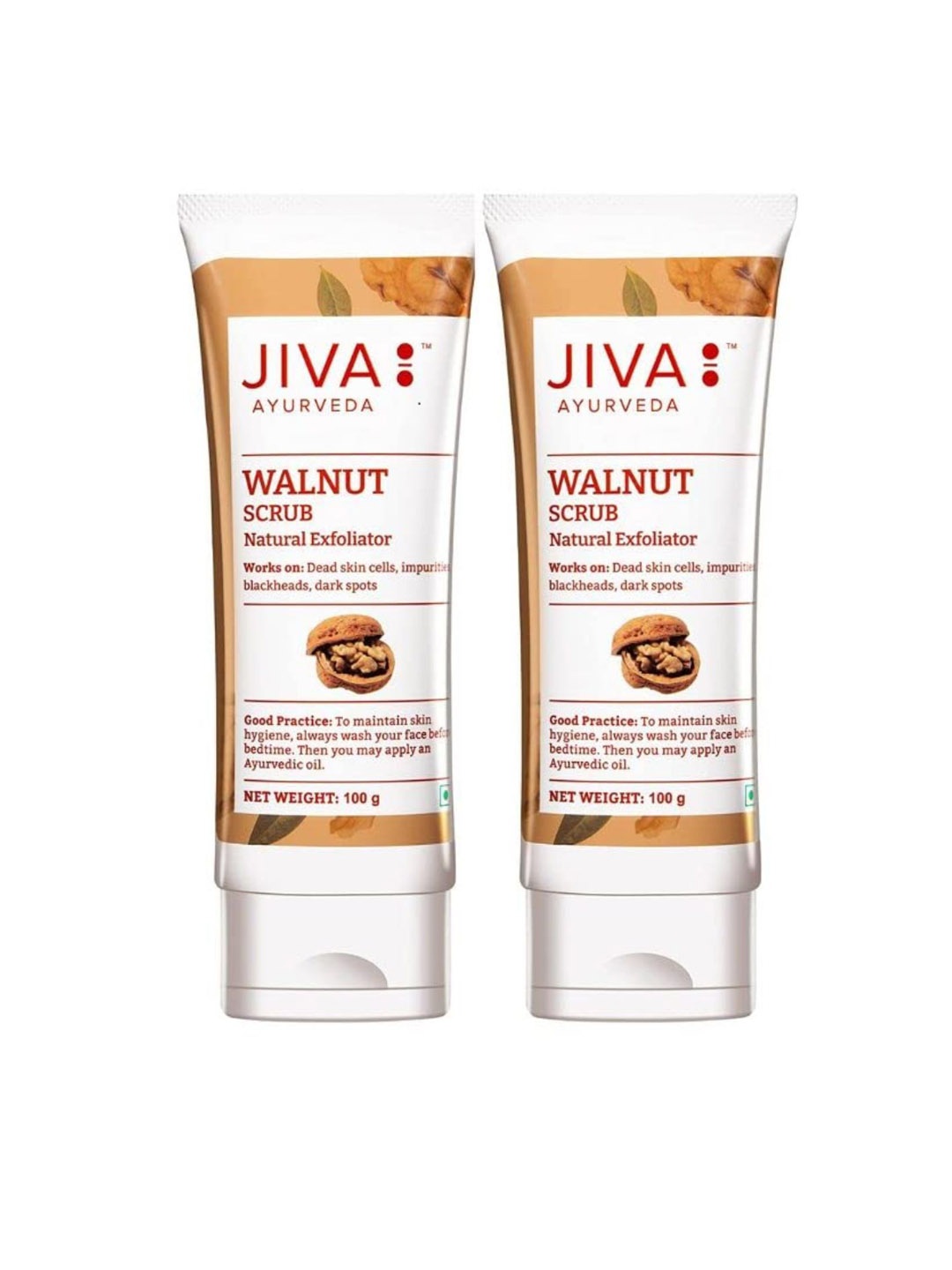 

Jiva Set Of 2 Walnut Scrub For Blackheads & Dark Spots - 100g Each, White