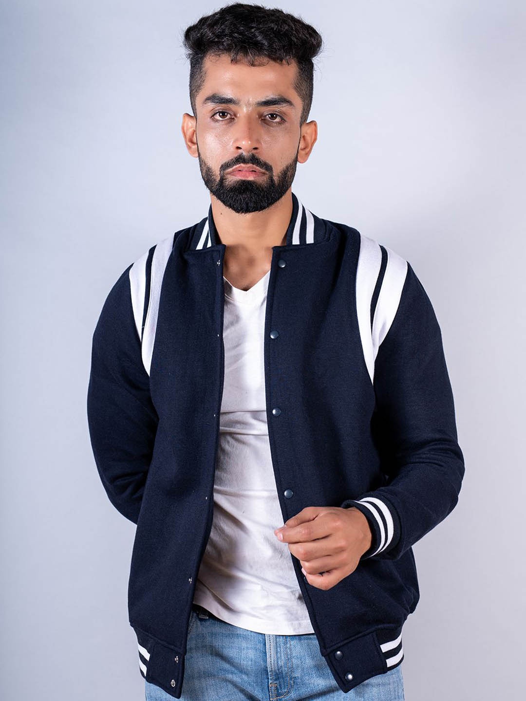 

Tistabene Men Varsity Jacket, Blue