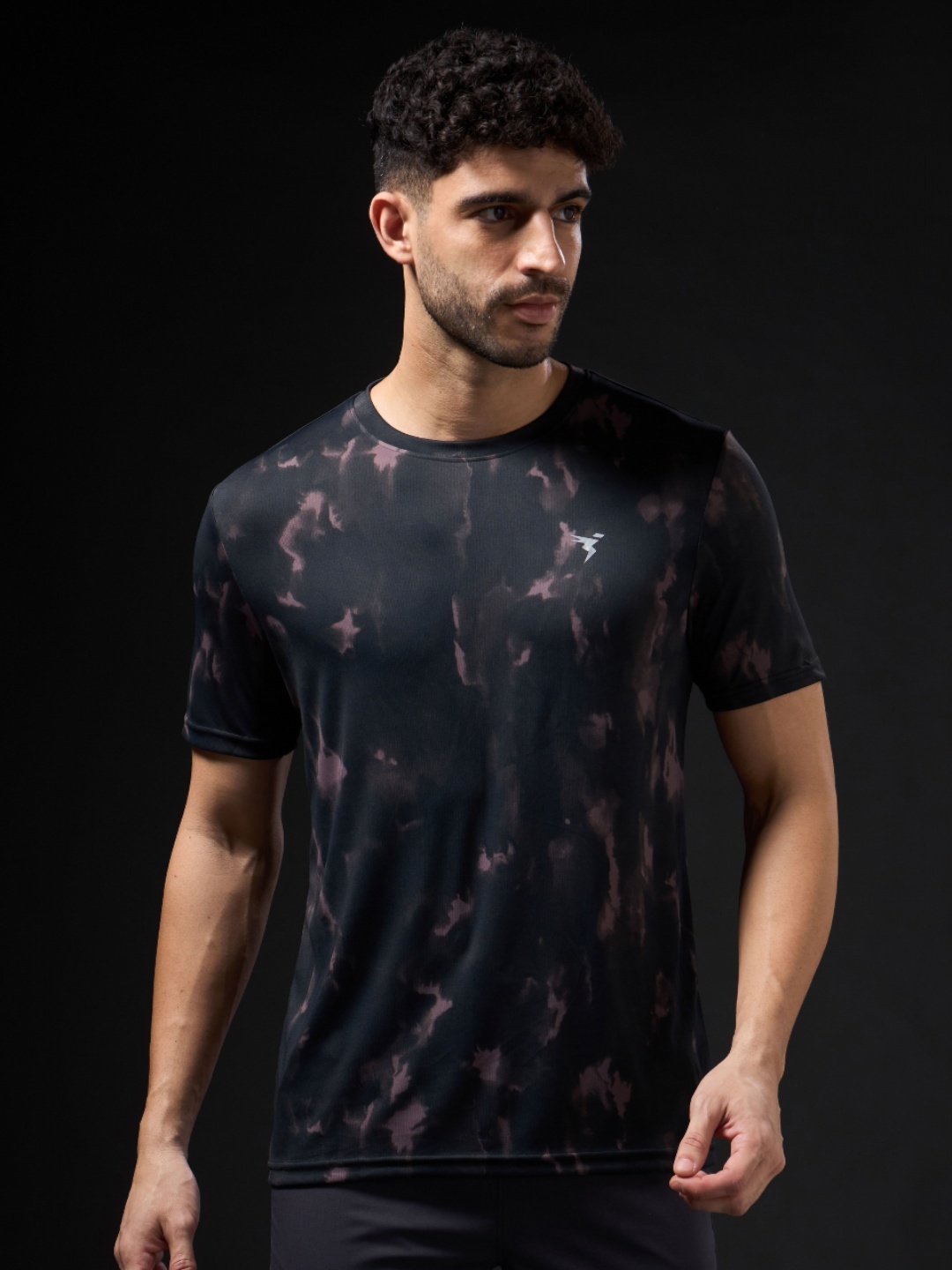

Technosport Men UPF50 Abstract Printed Round Neck Slim Fit T-shirt, Grey