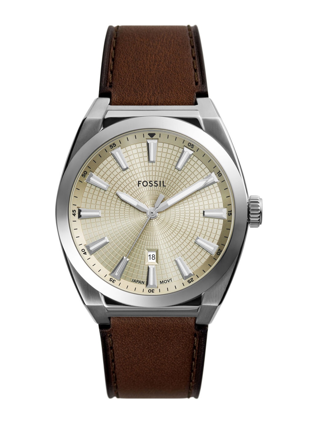 

Fossil Men Stainless Steel Dial & Leather Straps Analogue Watch FS6071I-Brown, Cream