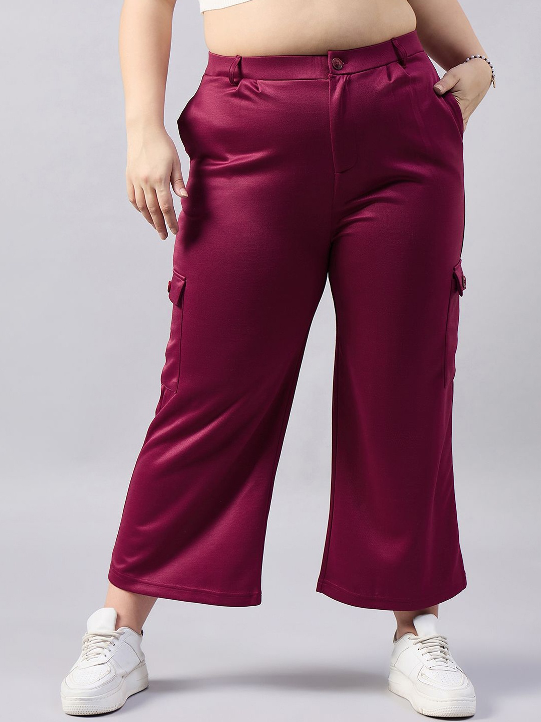 

Orchid Blues Women Straight Fit High-Rise Trousers, Na