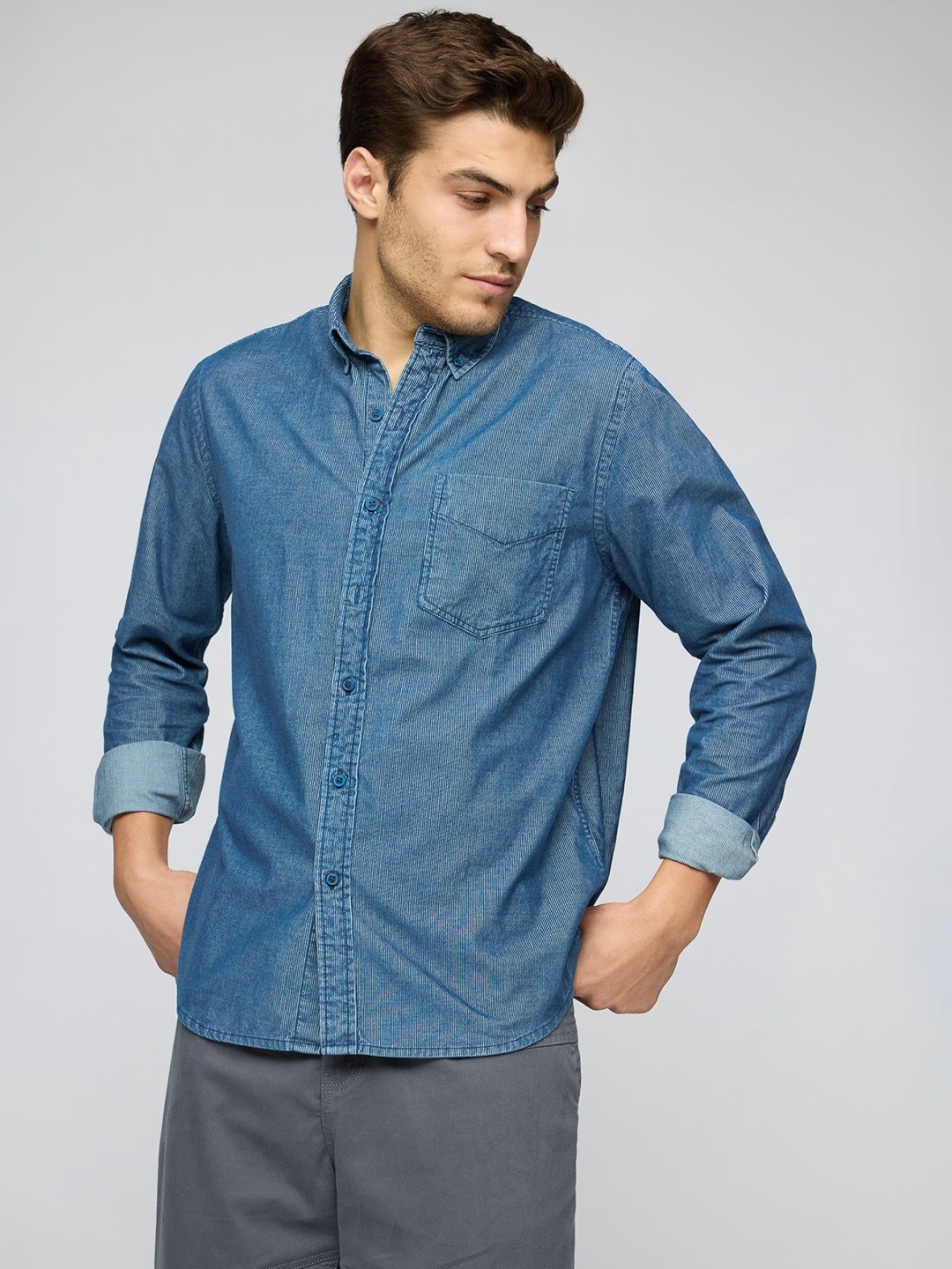 

FREAKINS Men Opaque Casual Shirt, Blue