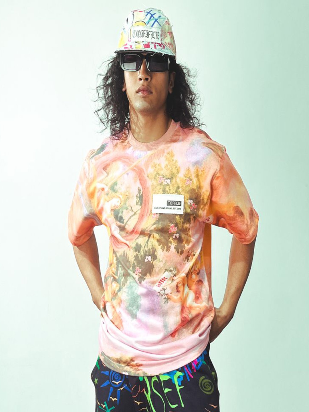 

TOFFLE Unisex Printed T-shirt, Peach