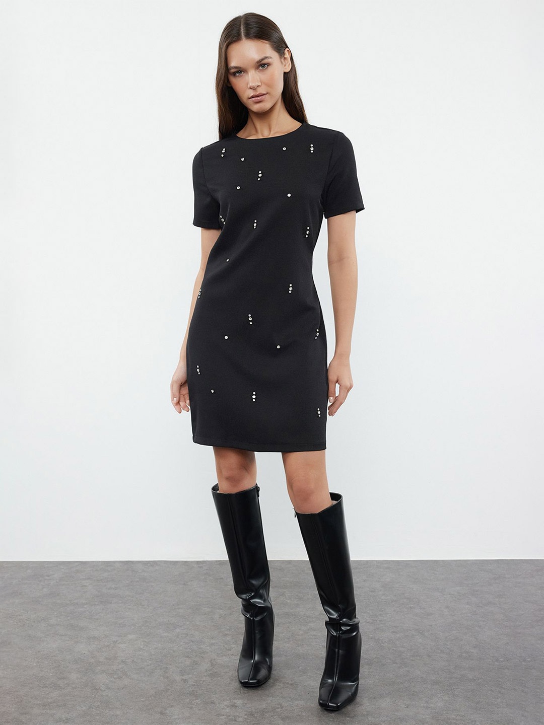 

Trendyol Embellished T-shirt Dress, Black