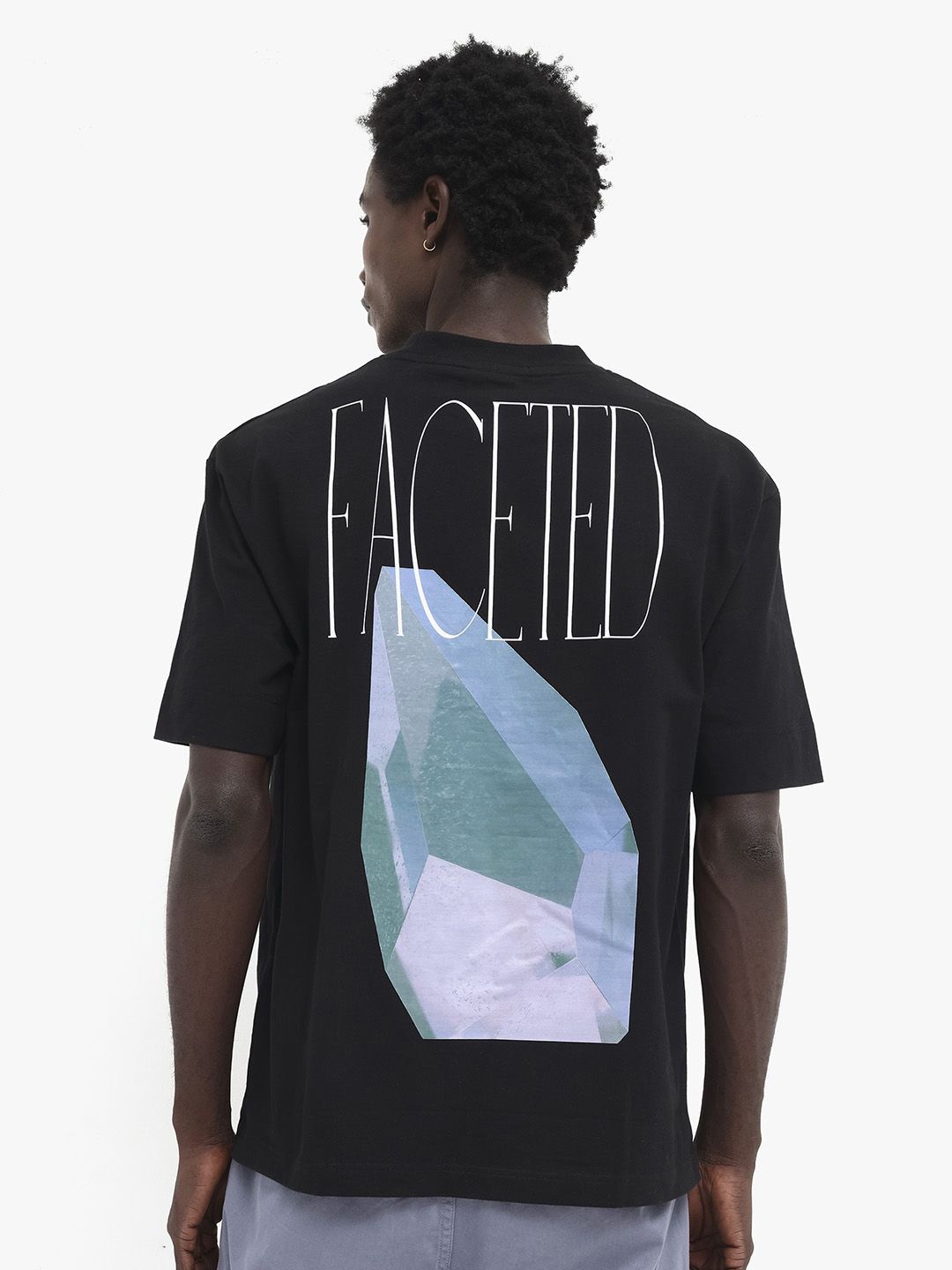 

RARE RABBIT Men Monochrome Pockets T-shirt, Black
