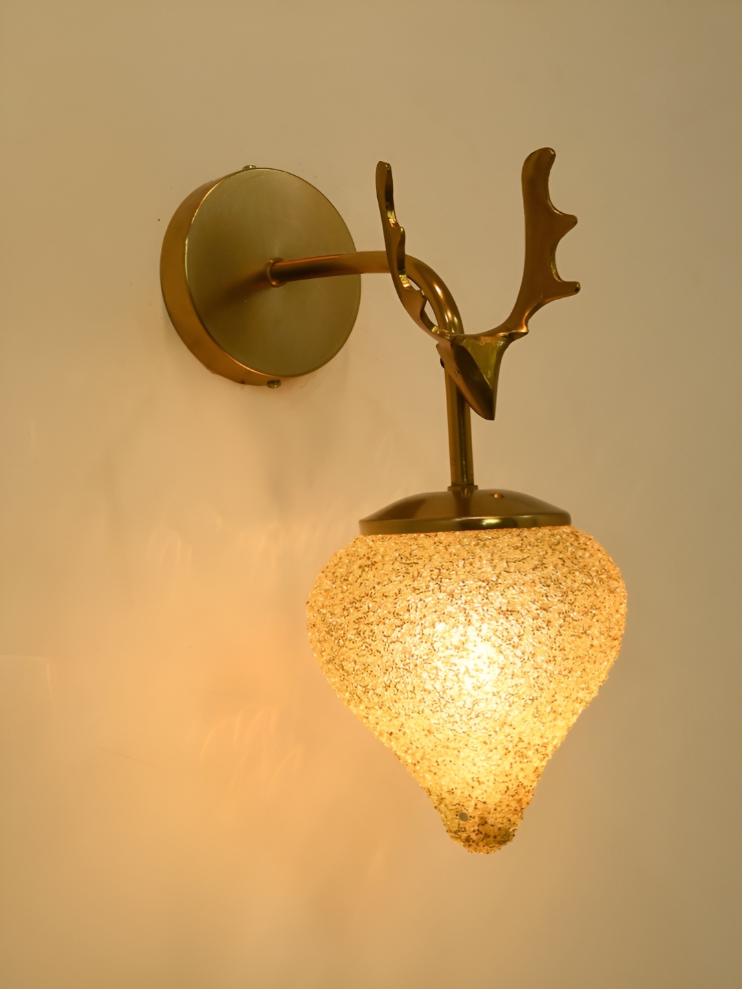 

Afast Gold-Toned Glass Traditional Rectangle Shaped Wall Lamp