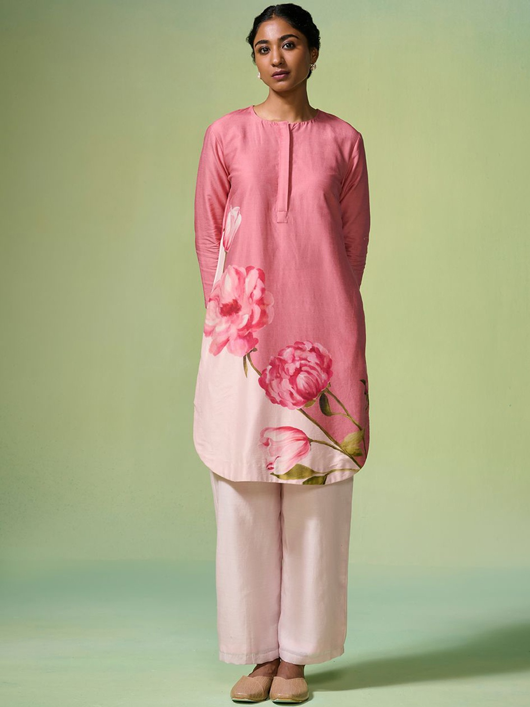 

Dressfolk Floral Printed Tunic & Trousers, Pink