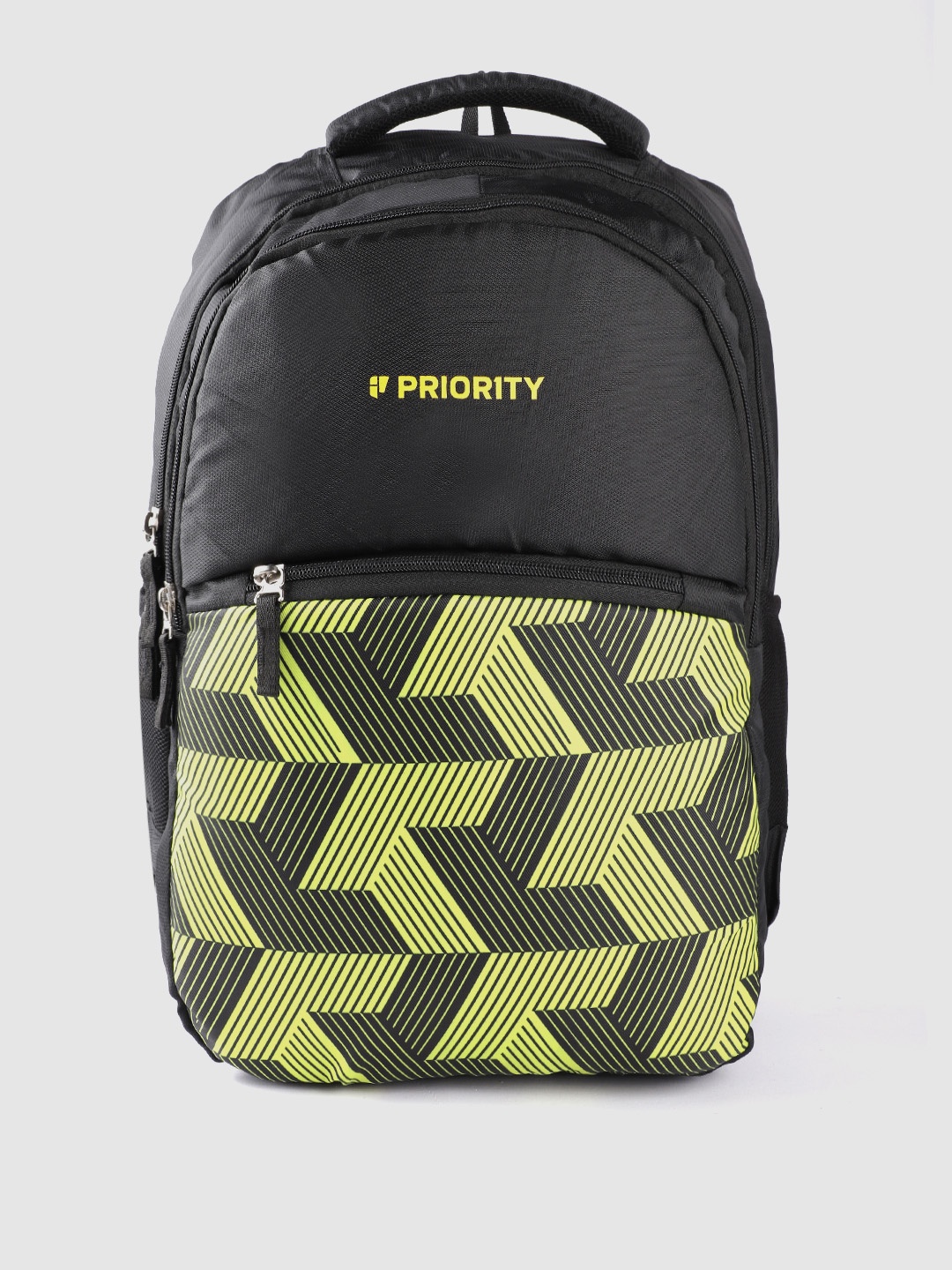 

Priority Unisex Geometric Printed Backpack - 28 L, Black