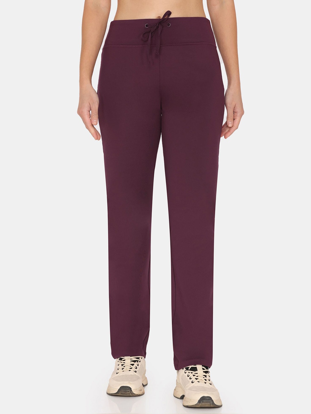 

Zelocity by Zivame Women Straight Fit Mid Rise Track Pants, Purple