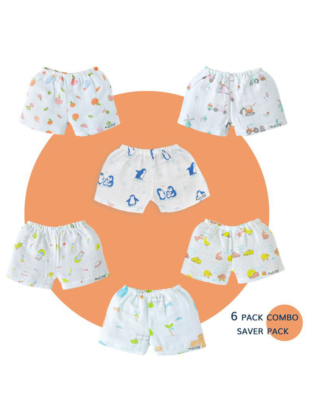 

Honcho Baby Unisex Kids Printed Shorts, White