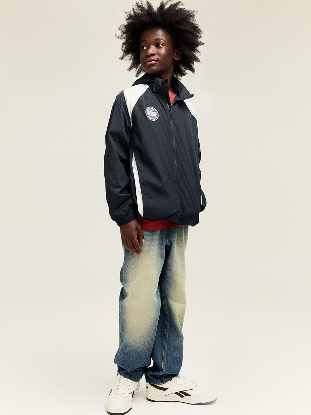 

H&M Boys Motif-Detail Windbreaker Jackets, Black