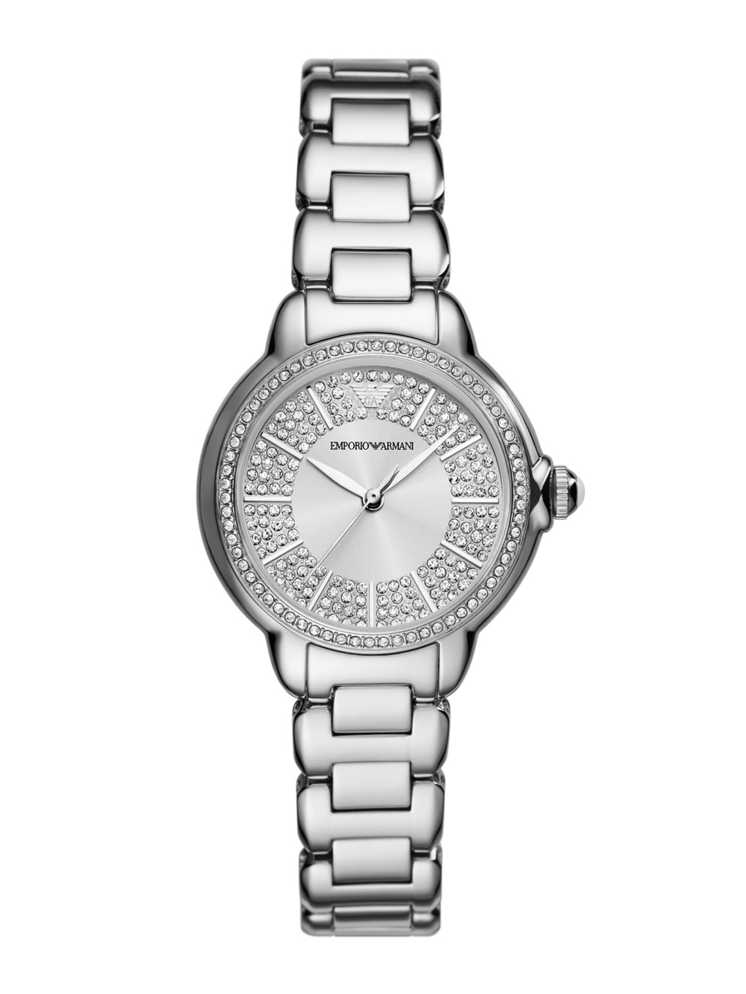 

Emporio Armani Women Embellished Bracelet Style Analogue Watch AR11632I-Silver