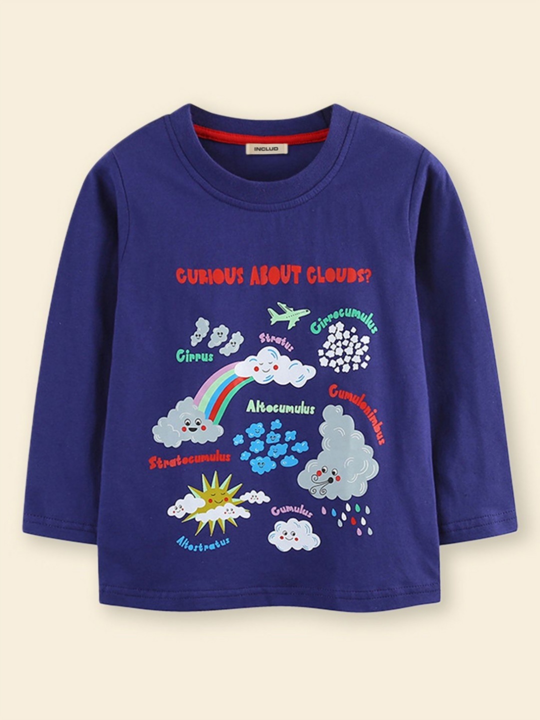 

INCLUD Boys Graphic Printed Round Neck Cotton T-shirt, Navy blue