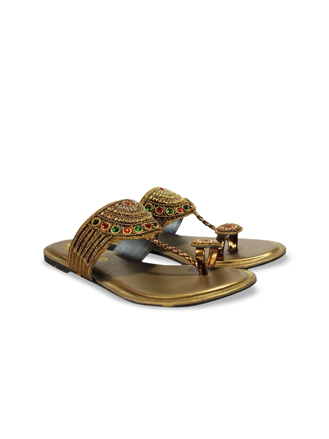 

WALK N STYLE COLLECTION Women One Toe Woven Design Flats, Beige